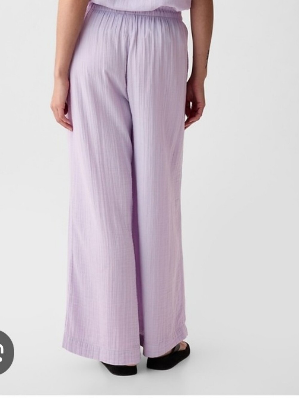 Gap Womens High-rise Crinkle Gauze Wide Leg Pants Size M
